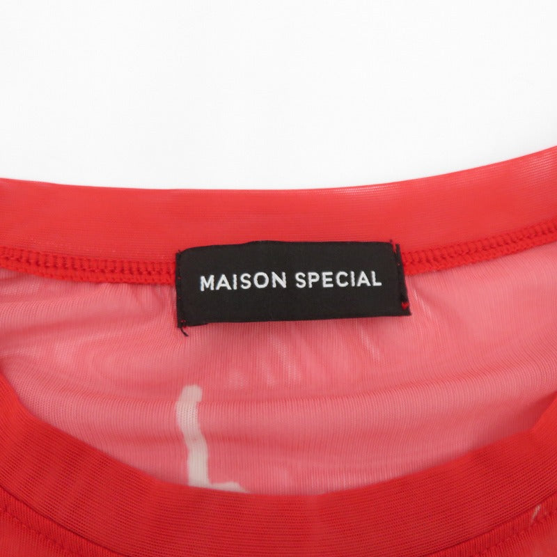 MAISON SPECIAL | メゾンスペシャル Hand Painting Sheer Tops シアー その他トップス 21251415207 レッド サイズ：FreeSize【瀬戸大橋店】