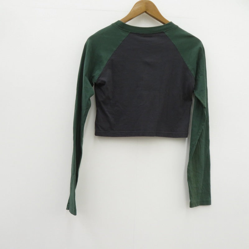 X-girl | エックスガール L/S RAGLAN COMPACT TOP 長袖Ｔシャツ 105244013006 グレー × グリーン サイズ：M【瀬戸大橋店】