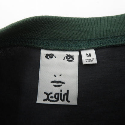 X-girl | エックスガール L/S RAGLAN COMPACT TOP 長袖Ｔシャツ 105244013006 グレー × グリーン サイズ：M【瀬戸大橋店】