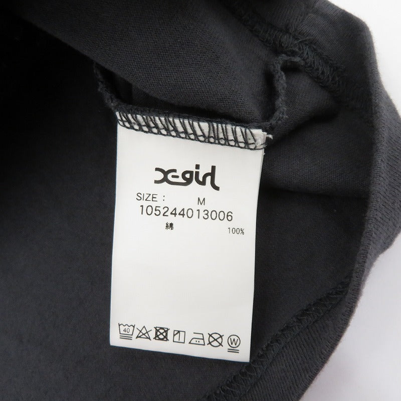 X-girl | エックスガール L/S RAGLAN COMPACT TOP 長袖Ｔシャツ 105244013006 グレー × グリーン サイズ：M【瀬戸大橋店】