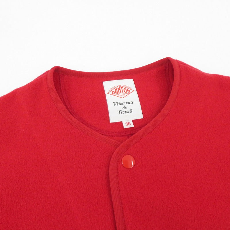 Danton | ダントン FLEECE COLLARLESS JACKET フリース ジャケット その他アウター JD-8911 レッド サイズ：36【瀬戸大橋店】