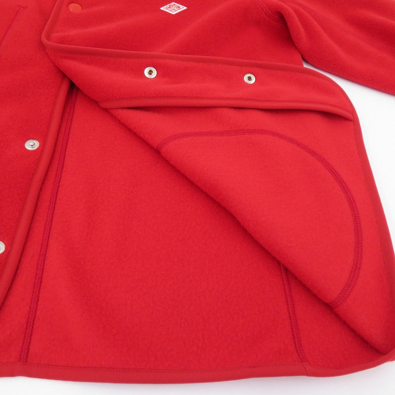 Danton | ダントン FLEECE COLLARLESS JACKET フリース ジャケット その他アウター JD-8911 レッド サイズ：36【瀬戸大橋店】