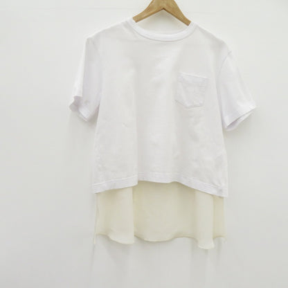 Sacai | サカイ Nylon Twill Mix Cotton Jersey Tee カットソー 25-07690 ホワイト サイズ：2【瀬戸大橋店】