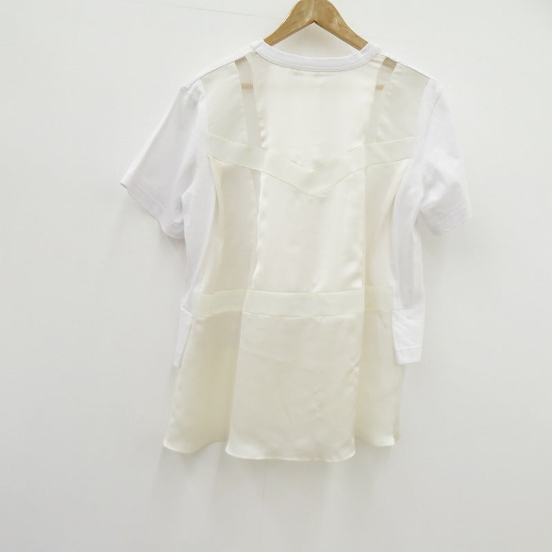 Sacai | サカイ Nylon Twill Mix Cotton Jersey Tee カットソー 25-07690 ホワイト サイズ：2【瀬戸大橋店】