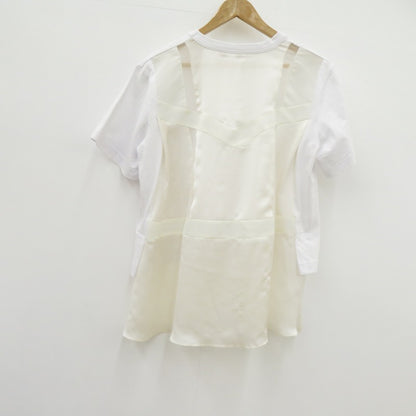 Sacai | サカイ Nylon Twill Mix Cotton Jersey Tee カットソー 25-07690 ホワイト サイズ：2【瀬戸大橋店】