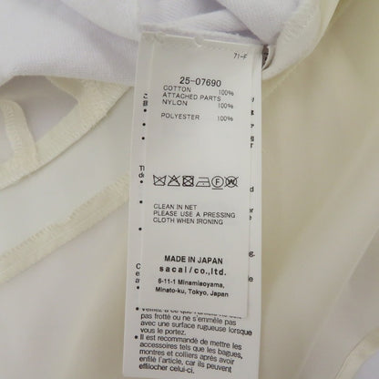 Sacai | サカイ Nylon Twill Mix Cotton Jersey Tee カットソー 25-07690 ホワイト サイズ：2【瀬戸大橋店】