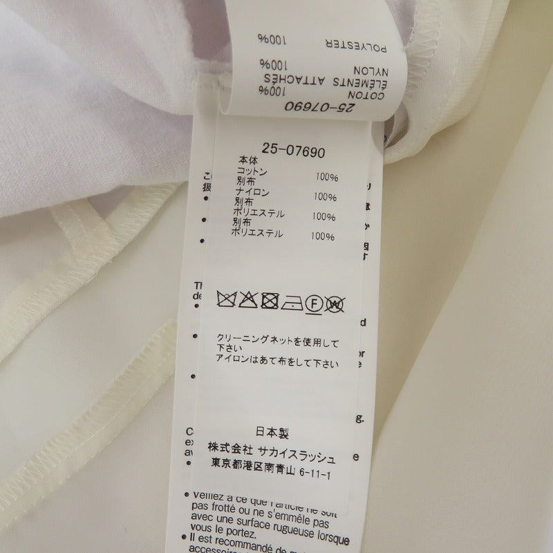 Sacai | サカイ Nylon Twill Mix Cotton Jersey Tee カットソー 25-07690 ホワイト サイズ：2【瀬戸大橋店】