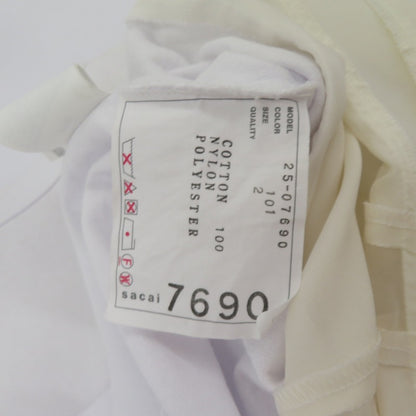 Sacai | サカイ Nylon Twill Mix Cotton Jersey Tee カットソー 25-07690 ホワイト サイズ：2【瀬戸大橋店】