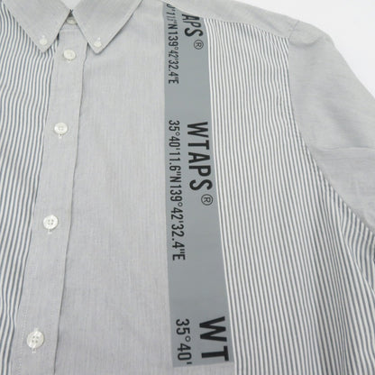 W)TAPS | ダブルタップス BD 01 / LS / CTPL. Broadcloth. Textile. Coolmax. 長袖シャツ 241TQDT-SHM01 グレー サイズ：3【瀬戸大橋店】