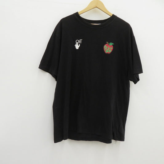 OFF-WHITE | オフホワイト Apple Over Tee 半袖Ｔシャツ OMAA038S21JER015 ブラック サイズ：S【瀬戸大橋店】