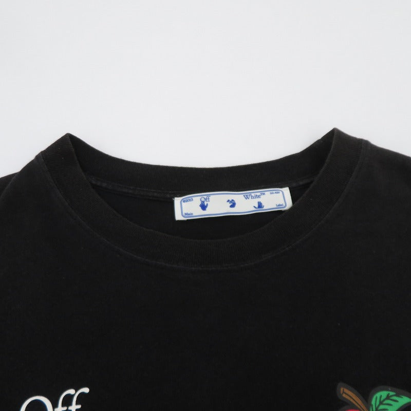 OFF-WHITE | オフホワイト Apple Over Tee 半袖Ｔシャツ OMAA038S21JER015 ブラック サイズ：S【瀬戸大橋店】