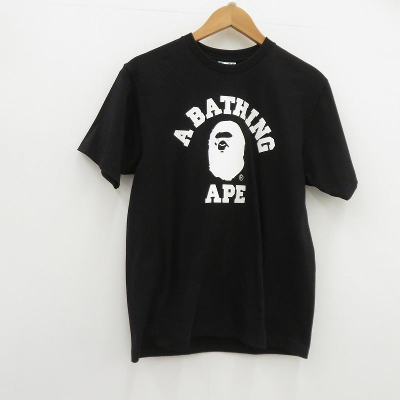 A BATHING APE | アベイシングエイプ Crystal Stone Eye College Tee 半袖Ｔシャツ 001TEM301350M/0ZXTEM350101Q ブラック サイズ：M【瀬戸大橋店】