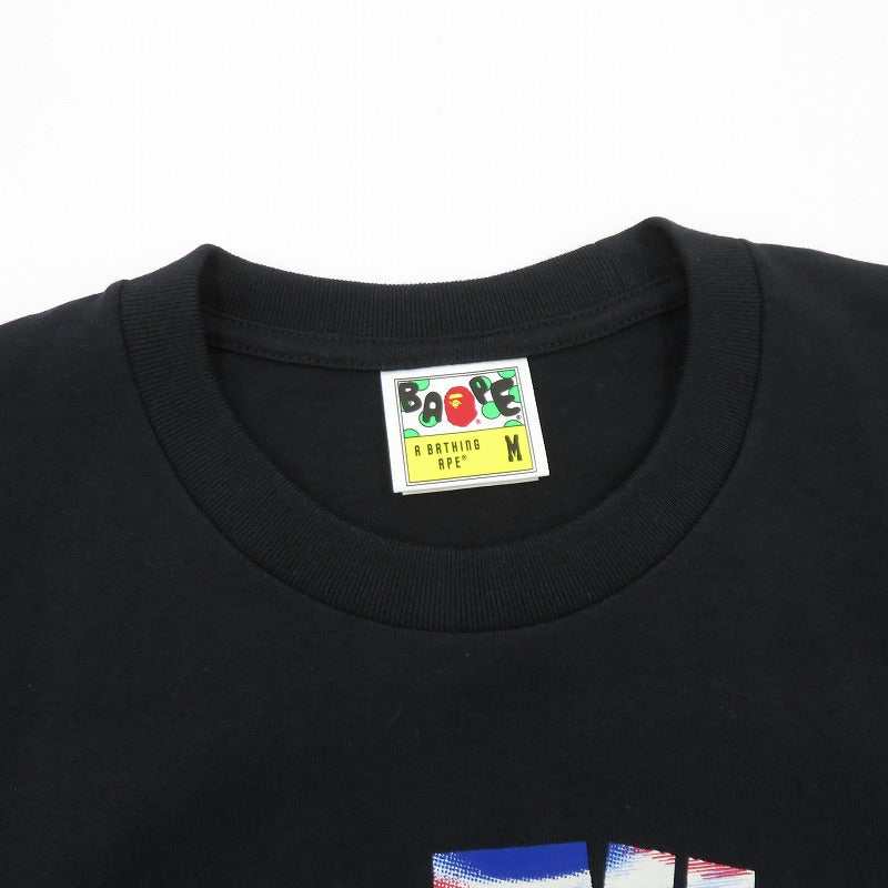 A BATHING APE | アベイシングエイプ Screen Camo College Tee 半袖Ｔシャツ 001TEM301038M/0ZXTEM038101Q ブラック サイズ：M【瀬戸大橋店】