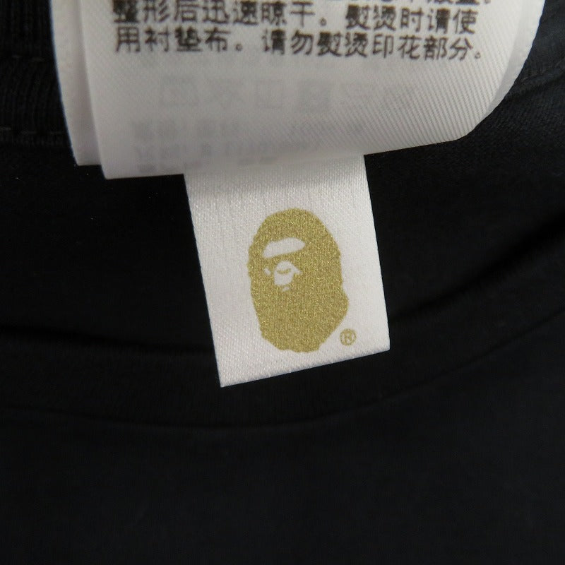 A BATHING APE | アベイシングエイプ Screen Camo College Tee 半袖Ｔシャツ 001TEM301038M/0ZXTEM038101Q ブラック サイズ：M【瀬戸大橋店】