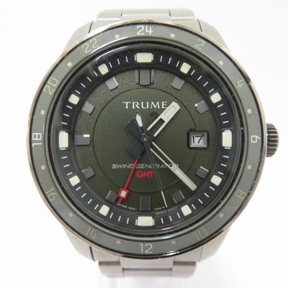 TRUME L Collection Break Line SWING GENERATOR アナログ自動巻き 腕時計 TR-ME2007X グリーン × シルバー 文字盤カーキグリーン【瀬戸大橋店】