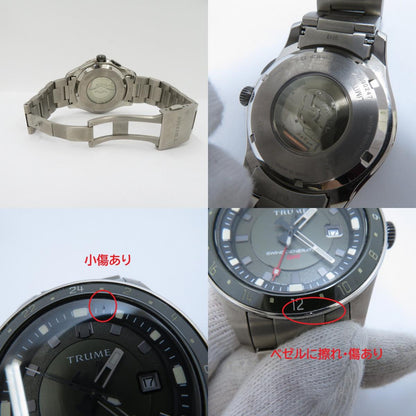 TRUME L Collection Break Line SWING GENERATOR アナログ自動巻き 腕時計 TR-ME2007X グリーン × シルバー 文字盤カーキグリーン【瀬戸大橋店】