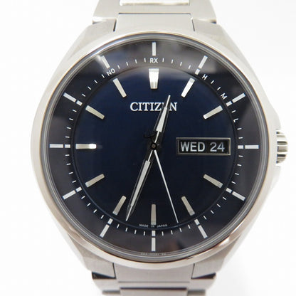 CITIZEN | シチズン ATTESA アナログ 電波ソーラー 腕時計 AT6050-54L シルバー 文字盤ネイビー【瀬戸大橋店】