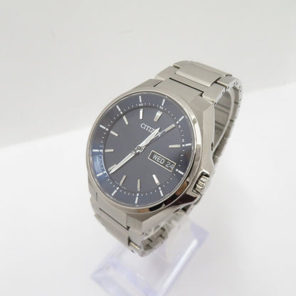 CITIZEN | シチズン ATTESA アナログ 電波ソーラー 腕時計 AT6050-54L シルバー 文字盤ネイビー【瀬戸大橋店】