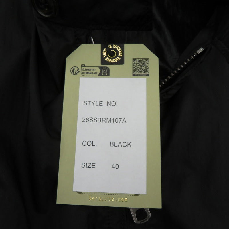 BARACUTA | バラクータ ナイロンジャケット ブルゾン スイングトップ 26SSBRM107A ブラック サイズ：40【瀬戸大橋店】