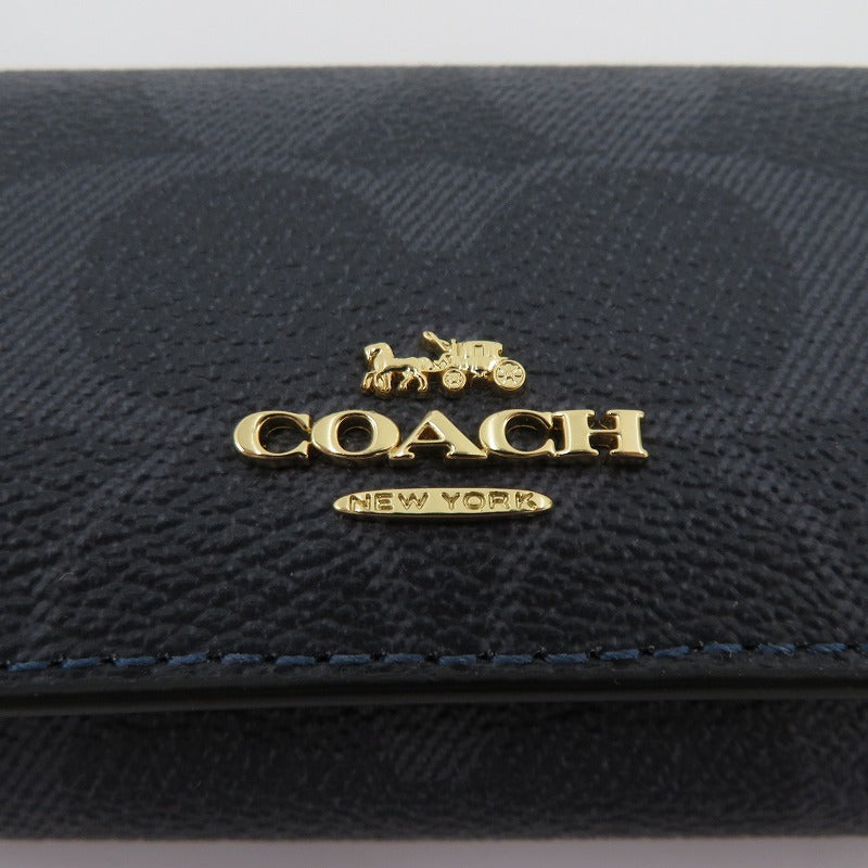 COACH | コーチ シグネチャー ファイブ リング キーケース M2144-77998 ネイビー【瀬戸大橋店】