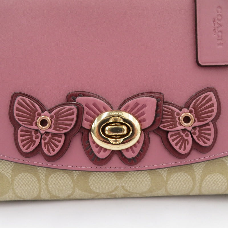 COACH | コーチ ティリー トップハンドル バタフライ アップリケ ハンドバッグ B2022-2306 ピンク × ベージュ