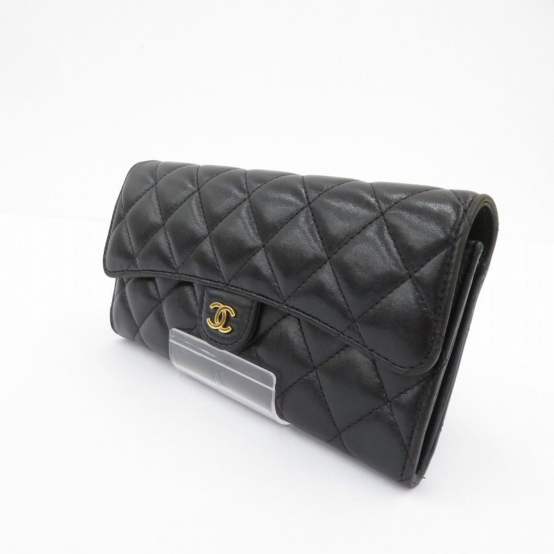CHANEL | シャネル マトラッセ ロングフラップウォレット 長財布 A80758 ブラック