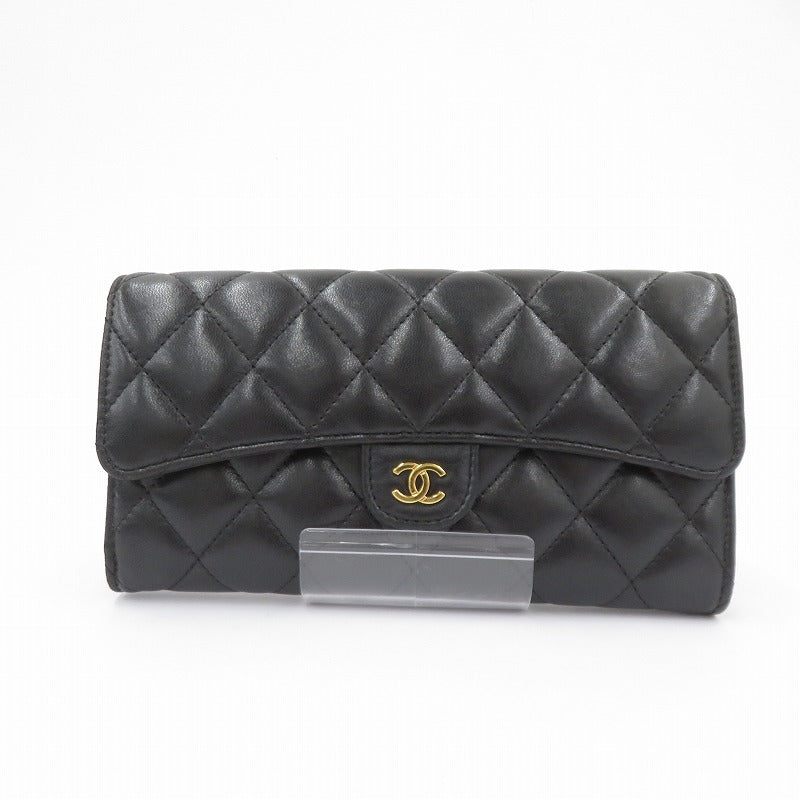 CHANEL | シャネル マトラッセ ロングフラップウォレット 長財布 A80758 ブラック