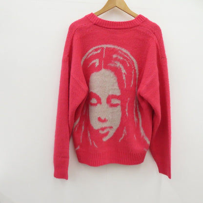 【中古】X-girl | エックスガール FACE JACQUARD KNIT CARDIGAN カーディガン 105253015006 ピンク サイズ：S【瀬戸大橋店】