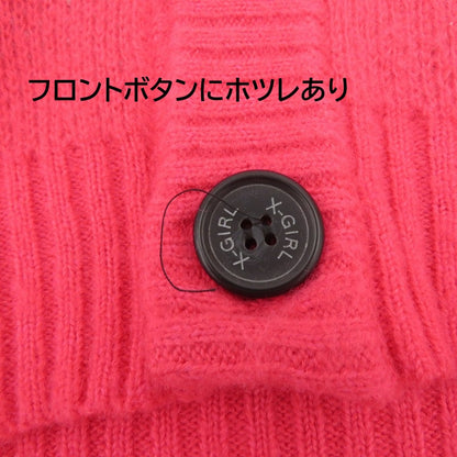 【中古】X-girl | エックスガール FACE JACQUARD KNIT CARDIGAN カーディガン 105253015006 ピンク サイズ：S【瀬戸大橋店】