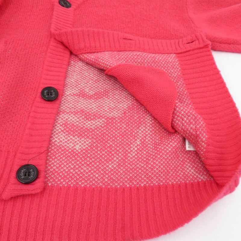【中古】X-girl | エックスガール FACE JACQUARD KNIT CARDIGAN カーディガン 105253015006 ピンク サイズ：S【瀬戸大橋店】