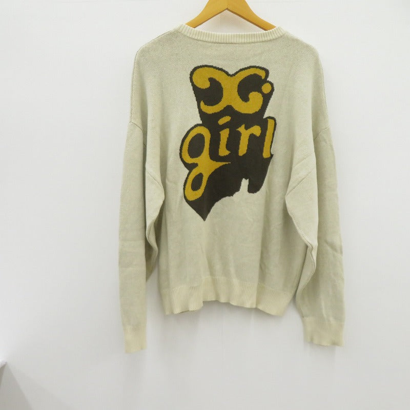 【中古】X-girl | エックスガール POP LOGO JACQUARD KNIT TOP ニット 105243015003 ベージュ サイズ：FreeSize【瀬戸大橋店】
