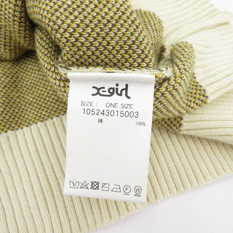 【中古】X-girl | エックスガール POP LOGO JACQUARD KNIT TOP ニット 105243015003 ベージュ サイズ：FreeSize【瀬戸大橋店】