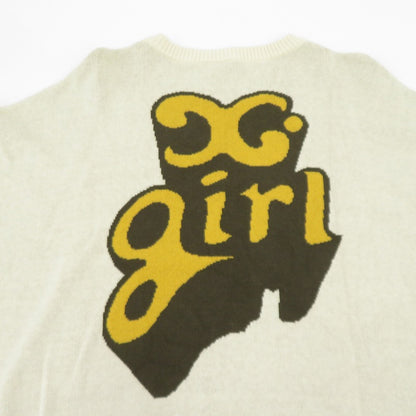 【中古】X-girl | エックスガール POP LOGO JACQUARD KNIT TOP ニット 105243015003 ベージュ サイズ：FreeSize【瀬戸大橋店】