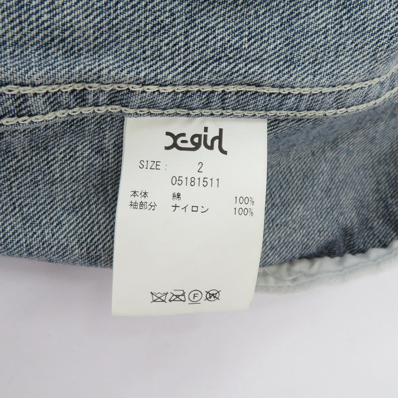【中古】X-girl | エックスガール ナイロン袖切替デニムジャケット デニム 05181511 ブルー サイズ：2【瀬戸大橋店】