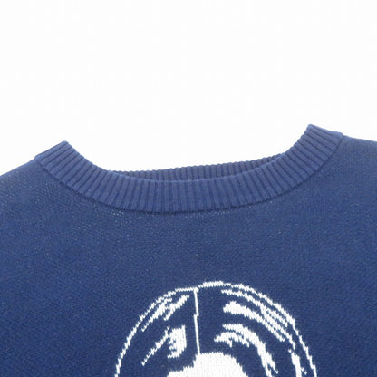 【中古】X-girl | エックスガール CURSIVE LOGO AND FACE ニット 105261015001 ネイビー サイズ：FreeSize【瀬戸大橋店】