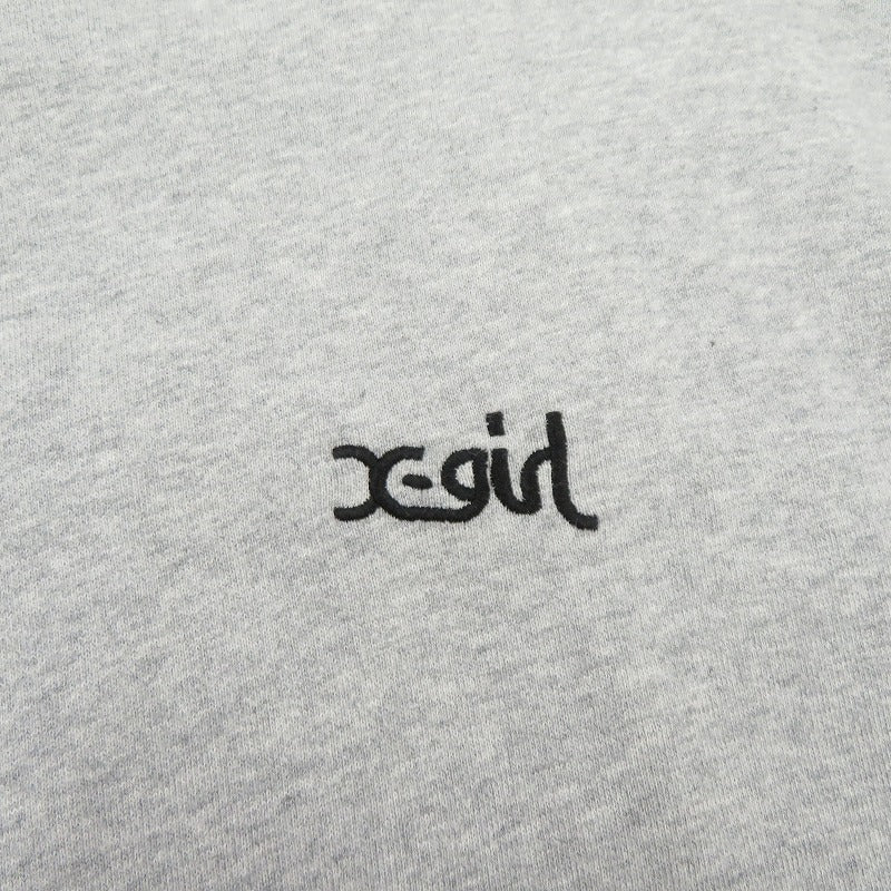 【中古】X-girl | エックスガール FACE PATCH AND LOGO CREWNECK SWEAT TOP スウェット 105254012013 グレー サイズ：L【瀬戸大橋店】