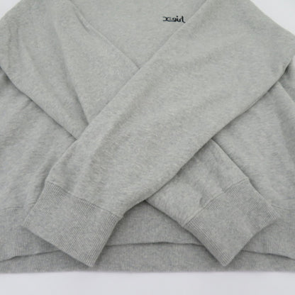 【中古】X-girl | エックスガール FACE PATCH AND LOGO CREWNECK SWEAT TOP スウェット 105254012013 グレー サイズ：L【瀬戸大橋店】