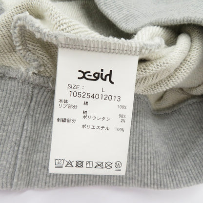 【中古】X-girl | エックスガール FACE PATCH AND LOGO CREWNECK SWEAT TOP スウェット 105254012013 グレー サイズ：L【瀬戸大橋店】