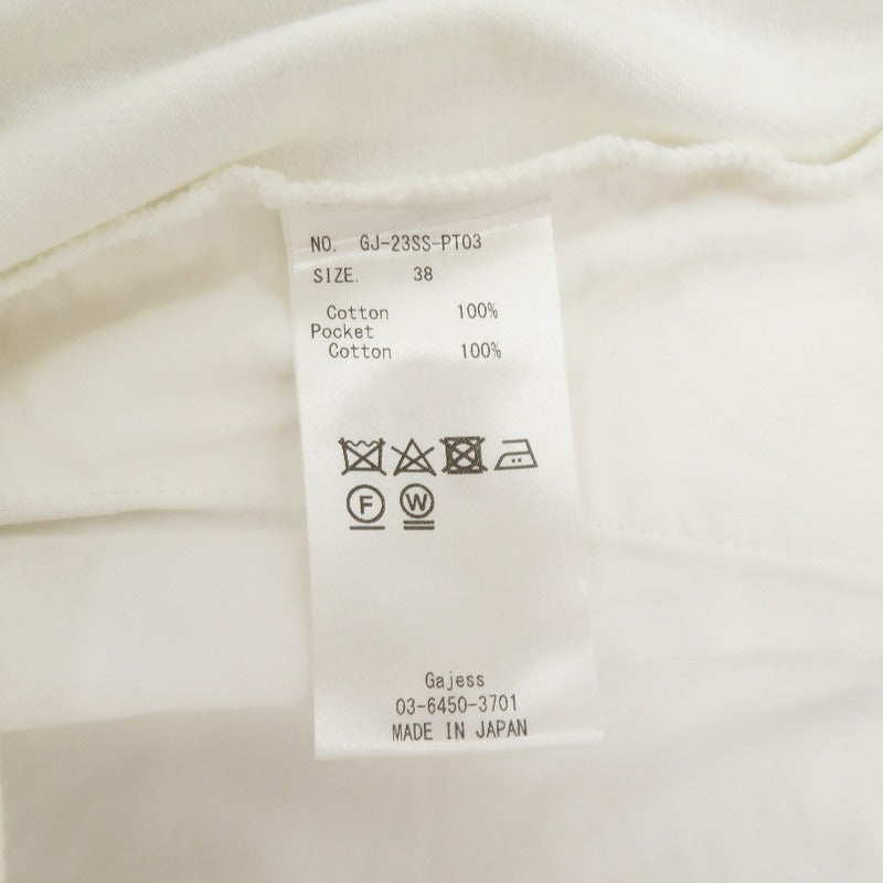 【中古】 Gajess WIDE TACK PANTS デニムパンツ GJ-23SS-PT03 ホワイト サイズ：38【瀬戸大橋店】