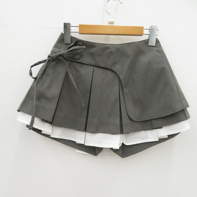 【中古】Darich | ダーリッチ ダブルレイヤードプリーツミニスカート ミニスカート 112612028 グレー サイズ：M【瀬戸大橋店】