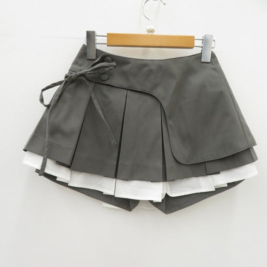 【中古】Darich | ダーリッチ ダブルレイヤードプリーツミニスカート ミニスカート 112612028 グレー サイズ：M【瀬戸大橋店】