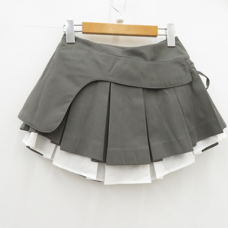 【中古】Darich | ダーリッチ ダブルレイヤードプリーツミニスカート ミニスカート 112612028 グレー サイズ：M【瀬戸大橋店】