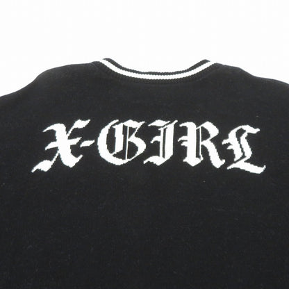 【中古】X-girl | エックスガール NUMBERING JACQUARD ニット 105254015005 ブラック サイズ：FreeSize【瀬戸大橋店】