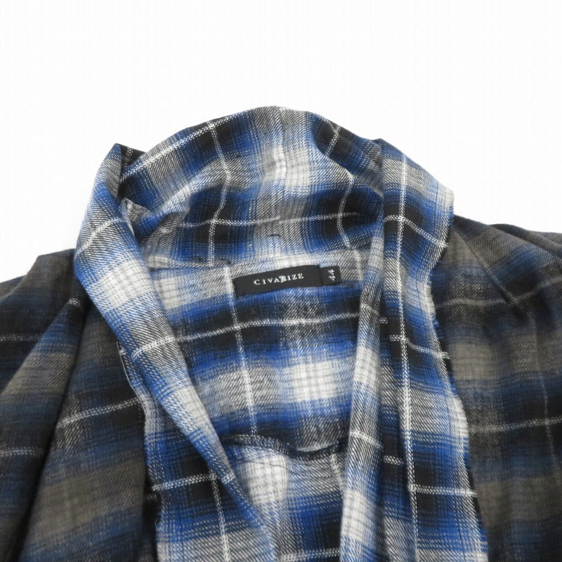 CIVARIZE | シヴァーライズ チェック柄 長袖シャツ CV12‐H01 ブルー サイズ：44【瀬戸大橋店】