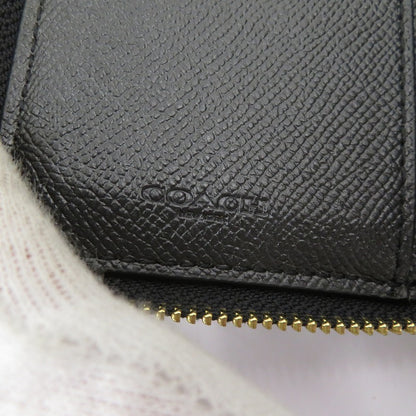COACH | コーチ フローラル リベット スモール ジップアラウンドウォレット 二つ折り財布 G1877-F39125 クロスグレインレザー ブラック【瀬戸大橋店】