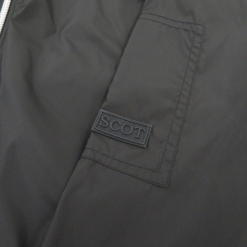 SCOTCLUB フロントジップ ジャケット ブルゾン サイズ:9号 ブラック【瀬戸大橋店】