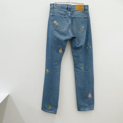 CASABLANCA | カサブランカ STONE WASH DENIM EMBROIDERED MOTIF JEAN デニムパンツ MPS24-TR-002-02 ライトブルー サイズ：30【瀬戸大橋店】