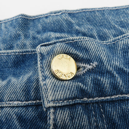 CASABLANCA | カサブランカ STONE WASH DENIM EMBROIDERED MOTIF JEAN デニムパンツ MPS24-TR-002-02 ライトブルー サイズ：30【瀬戸大橋店】