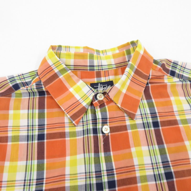STUSSY | ステューシー OLD STUSSY/半袖チェックシャツ 半袖シャツ オレンジ サイズ：XL【瀬戸大橋店】