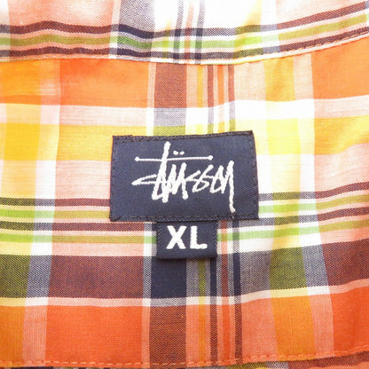 STUSSY | ステューシー OLD STUSSY/半袖チェックシャツ 半袖シャツ オレンジ サイズ：XL【瀬戸大橋店】